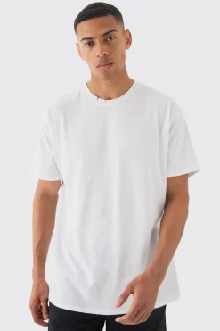 Oversized Distressed T-shirt | BoohooMAN UK