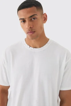 Oversized Distressed T-shirt | BoohooMAN UK