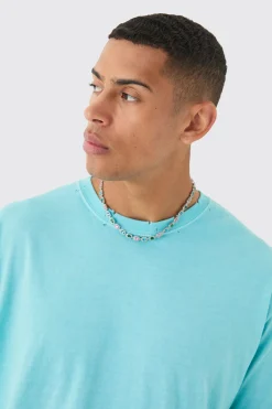 Oversized Distressed Wash T-shirt | BoohooMAN UK
