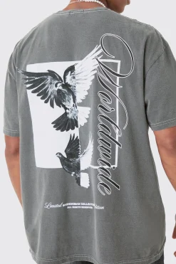 Oversized Dove Worldwide Back Print T-shirt | BoohooMAN UK