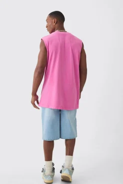 Oversized Dreamers Graffiti Printed Wash Tank | BoohooMAN UK