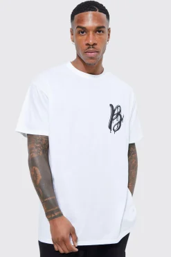 Oversized Drip B Print T-shirt | BoohooMAN UK