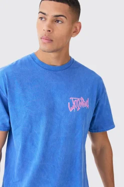 Oversized Drip Face T-shirt Set | BoohooMAN UK