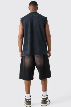 Oversized Drop Armhole Acid Wash Tank | BoohooMAN UK