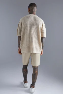 Oversized Drop Shoulder Open Stitch T-shirt | BoohooMAN UK