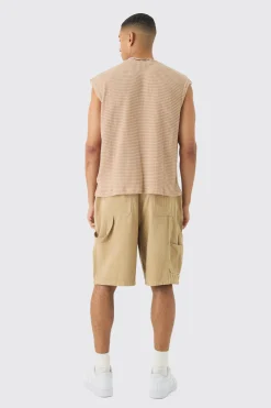 Oversized Drop Shoulder Textured Tank | BoohooMAN UK