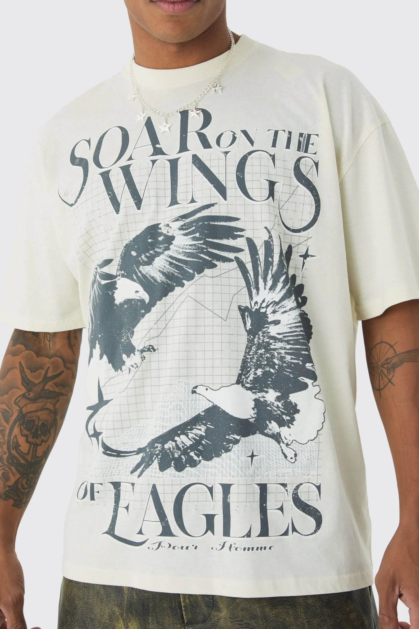 Oversized Eagle Graphic T-Shirt | BoohooMAN UK
