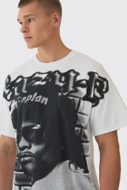 Oversized Eazy E Large Scale License Print T-Shirt | BoohooMAN UK