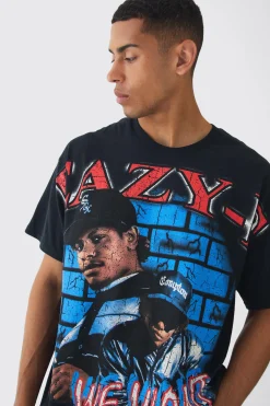 Oversized Eazy E Large Scale License Print T-Shirt | BoohooMAN UK