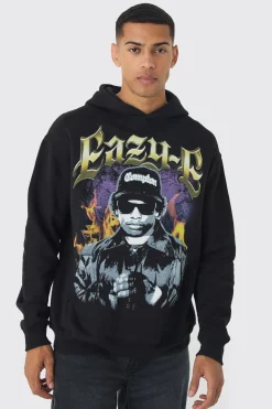 Oversized Eazy E License Print Hoodie | BoohooMAN UK