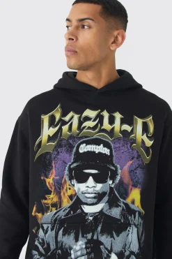 Oversized Eazy E License Print Hoodie | BoohooMAN UK
