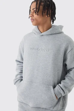 Oversized Embossed Worldwide Hoodie | BoohooMAN UK