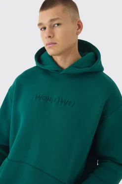 Oversized Embossed Worldwide Hoodie | BoohooMAN UK