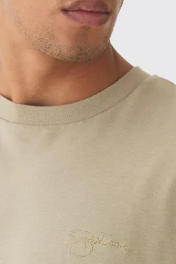 Oversized Embroidered Boohooman T-Shirt | BoohooMAN UK