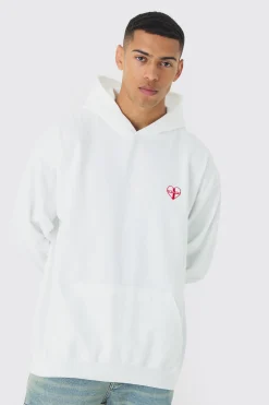 Oversized England Embroidered Hoodie | BoohooMAN UK