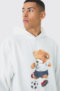 Oversized England Teddy Bear Hoodie | BoohooMAN UK