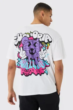 Oversized Euphoria Bear Graphic T-shirt | BoohooMAN UK