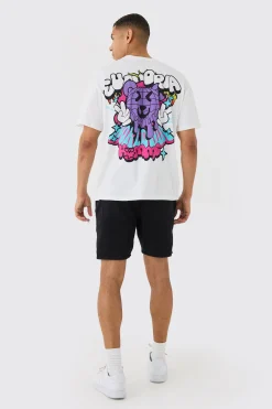Oversized Euphoria Bear Graphic T-shirt | BoohooMAN UK