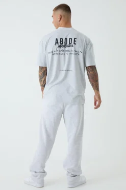 Oversized Extended Neck ABODE T-shirt | BoohooMAN UK