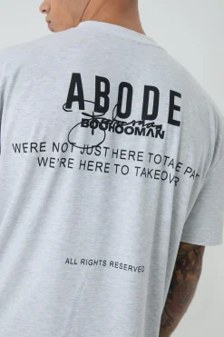 Oversized Extended Neck ABODE T-shirt | BoohooMAN UK