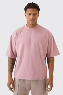 Oversized Extended Neck Boxy Heavyweight T-shirt | BoohooMAN UK