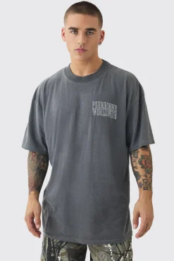 Oversized Extended Neck Butterfly Heart T-shirt | BoohooMAN UK