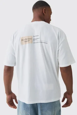 Oversized Extended Neck Boxy Label Print T-Shirt | BoohooMAN UK