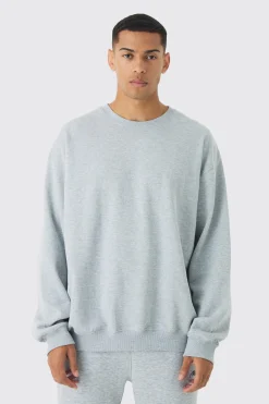 Oversized Extended Neck Basic Sweatshirt | BoohooMAN UK