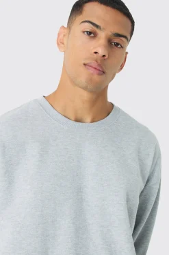 Oversized Extended Neck Basic Sweatshirt | BoohooMAN UK