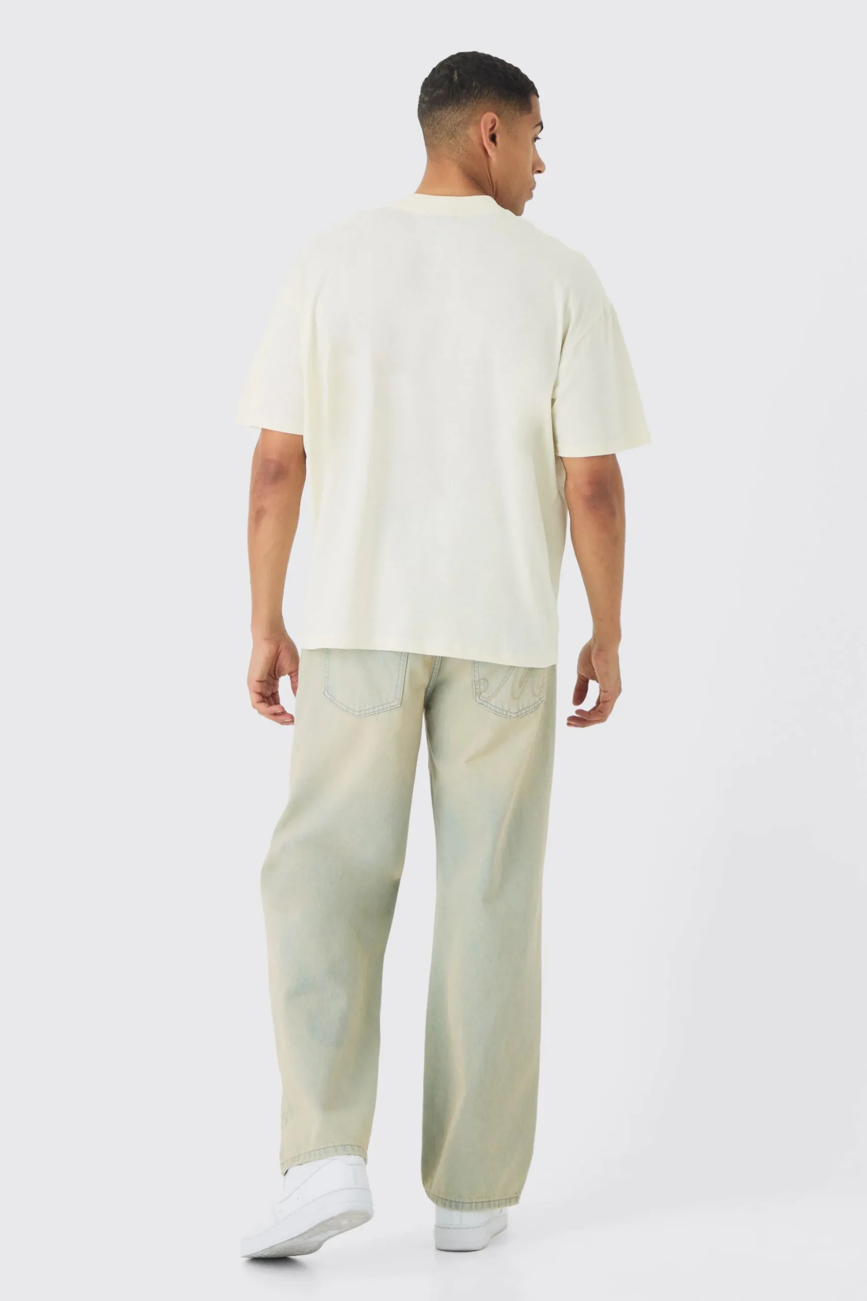 Oversized Extended Neck Boxy Paris Print T-Shirt | BoohooMAN UK