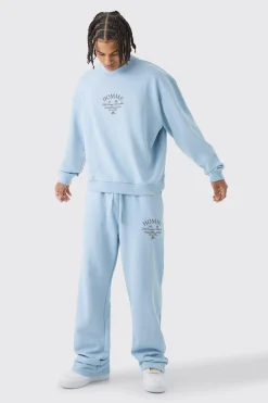 Oversized Extended Neck Boxy Heavy Sweatshirt Relaxed Tracksuit | BoohooMAN UK
