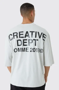 Oversized Extended Neck Creative Dept T-shirt | BoohooMAN UK