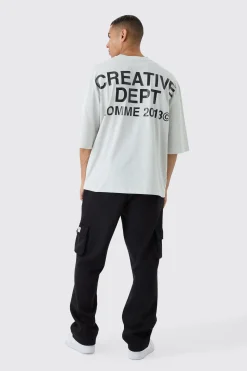 Oversized Extended Neck Creative Dept T-shirt | BoohooMAN UK