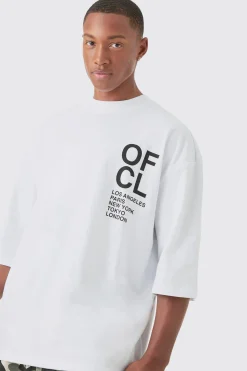 Oversized Extended Neck Creative Dept T-shirt | BoohooMAN UK