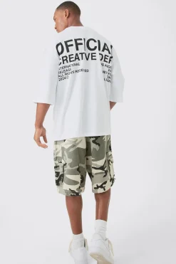 Oversized Extended Neck Creative Dept T-shirt | BoohooMAN UK