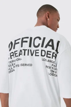 Oversized Extended Neck Creative Dept T-shirt | BoohooMAN UK