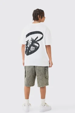Oversized Extended Neck Dog Back Print T-shirt | BoohooMAN UK