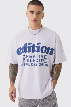 Oversized Extended Neck Edition Graphic T-shirt | BoohooMAN UK