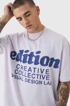 Oversized Extended Neck Edition Graphic T-shirt | BoohooMAN UK