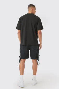 Oversized Extended Neck Extreme OFFCL Eagle Print T-shirt | BoohooMAN UK