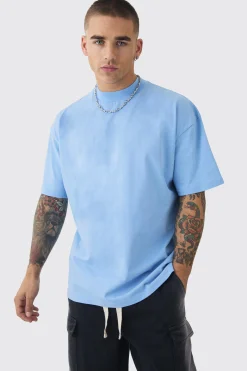 Oversized Extended Neck Extreme Over Seams Gothic Graphic T-shirt | BoohooMAN UK