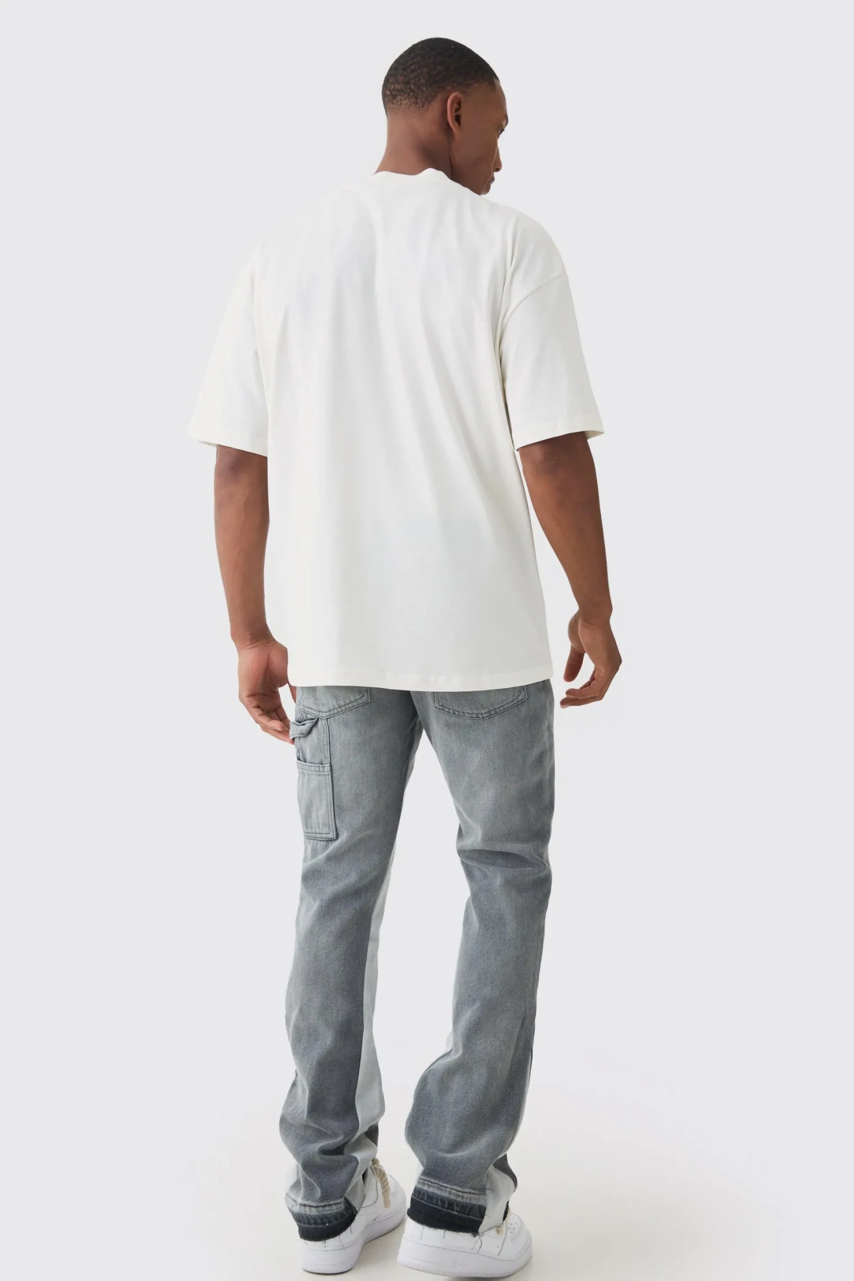 Oversized Extended Neck Extreme Lightning T-shirt | BoohooMAN UK