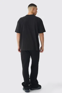 Oversized Extended Neck Eternal Print T-Shirt | BoohooMAN UK