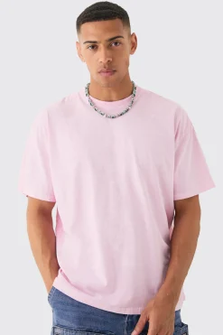 Oversized Extended Neck Flame Heart Wash Back Print T-shirt | BoohooMAN UK