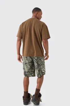 Oversized Extended Neck Graphic Heavy T-shirt | BoohooMAN UK