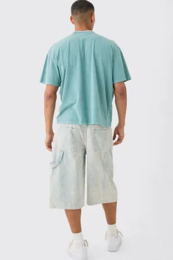 Oversized Extended Neck Gothic Cross T-shirt | BoohooMAN UK