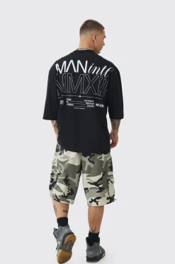 Oversized Extended Neck Graphic T-shirt | BoohooMAN UK