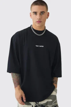 Oversized Extended Neck Graphic T-shirt | BoohooMAN UK