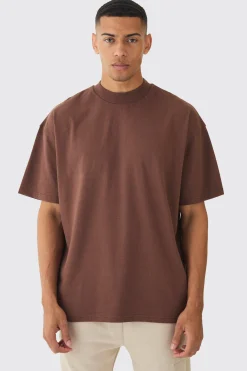 Oversized Extended Neck Heavy T-shirt | BoohooMAN UK