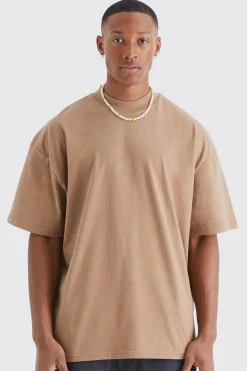 Oversized Extended Neck Heavyweight T-shirt | BoohooMAN UK